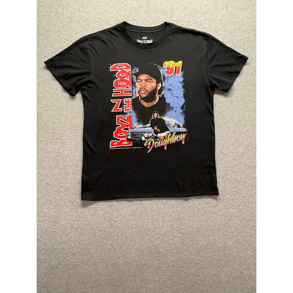 Mad Engine Boyz N The Hood Doughboy Ice Cube Graphic T-Shirt Black Large